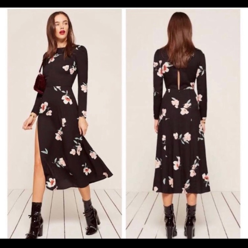 Reformation Vanessa midi slit leg dress GUC